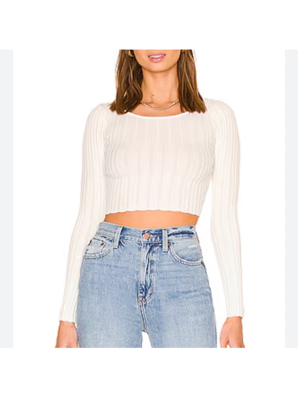 ALL THE WAYS Desirae Knit Top in White